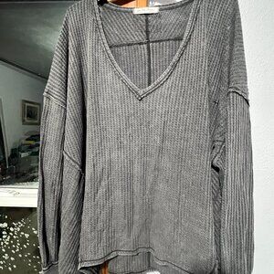 Free People grey vintage style shirt